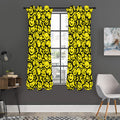 Graffiti Happy Emoji Pattern Print Grommet Curtain Panels