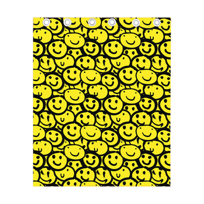 Graffiti Happy Emoji Pattern Print Curtain