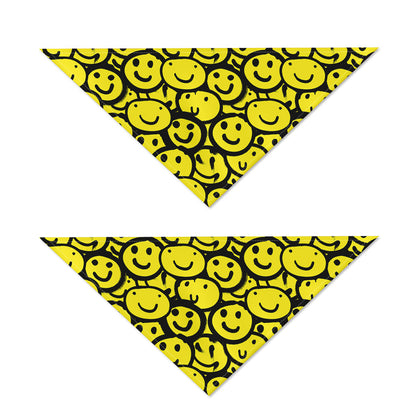 Graffiti Happy Emoji Pattern Print Dog Bandana