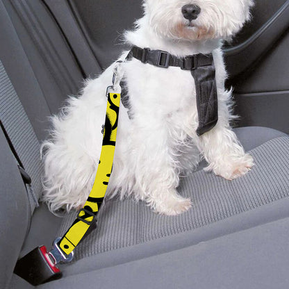 Graffiti Happy Emoji Pattern Print Dog Seat Belt