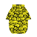 Graffiti Happy Emoji Pattern Print Dog Zip Up Hoodie