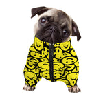 Graffiti Happy Emoji Pattern Print Dog Zip Up Jacket