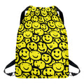 Graffiti Happy Emoji Pattern Print Drawstring Backpack
