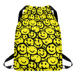 Graffiti Happy Emoji Pattern Print Drawstring Backpack