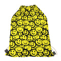 Graffiti Happy Emoji Pattern Print Drawstring Bag