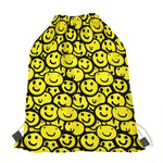 Graffiti Happy Emoji Pattern Print Drawstring Bag
