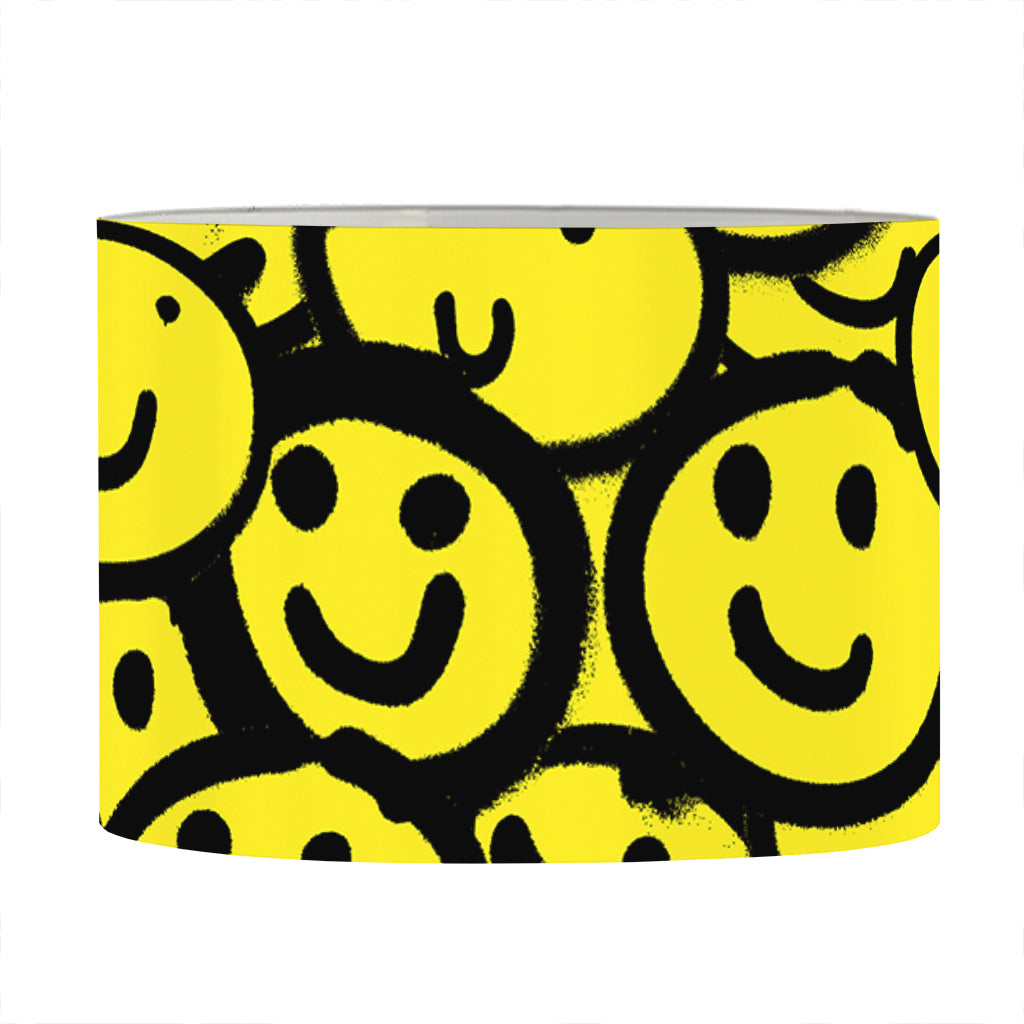 Graffiti Happy Emoji Pattern Print Drum Lamp Shade