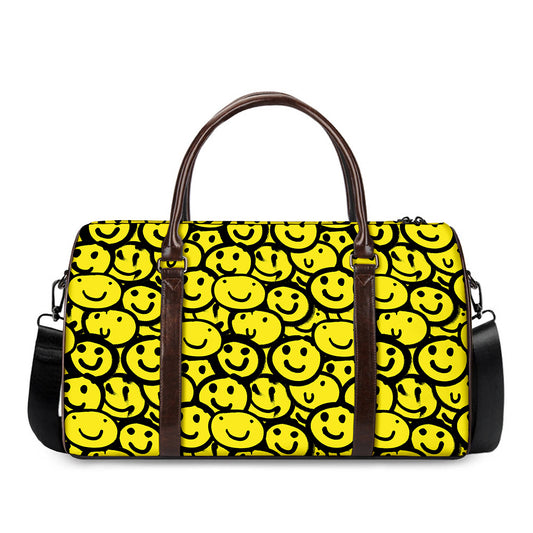 Graffiti Happy Emoji Pattern Print Duffle Bag