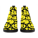 Graffiti Happy Emoji Pattern Print Flat Ankle Boots