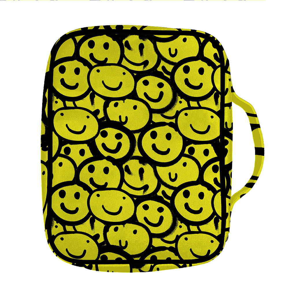 Graffiti Happy Emoji Pattern Print Front Pocket Bible Bag