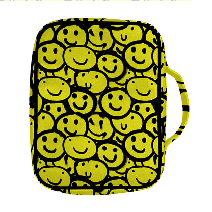 Graffiti Happy Emoji Pattern Print Front Pocket Bible Bag