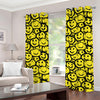 Graffiti Happy Emoji Pattern Print Grommet Curtains