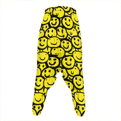Graffiti Happy Emoji Pattern Print Hammer Pants