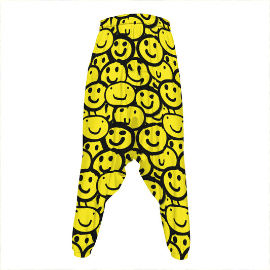 Graffiti Happy Emoji Pattern Print Hammer Pants