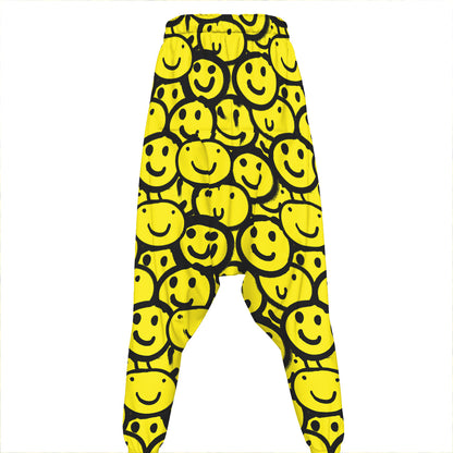 Graffiti Happy Emoji Pattern Print Hammer Pants