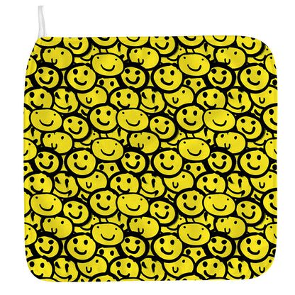 Graffiti Happy Emoji Pattern Print Hand Towel