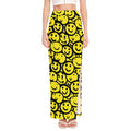 Graffiti Happy Emoji Pattern Print High Slit Maxi Skirt