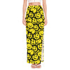 Graffiti Happy Emoji Pattern Print High Slit Maxi Skirt