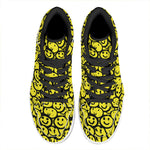 Graffiti Happy Emoji Pattern Print High Top Leather Sneakers