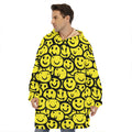 Graffiti Happy Emoji Pattern Print Hoodie Blanket