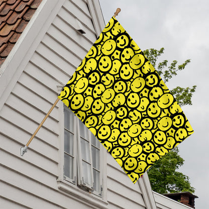 Graffiti Happy Emoji Pattern Print House Flag