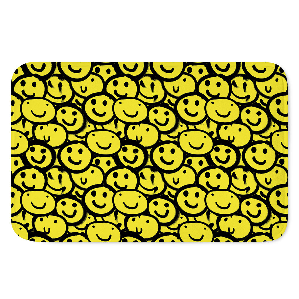 Graffiti Happy Emoji Pattern Print Indoor Door Mat