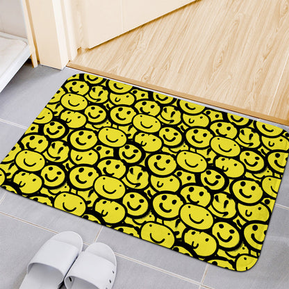 Graffiti Happy Emoji Pattern Print Indoor Door Mat