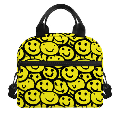 Graffiti Happy Emoji Pattern Print Insulated Lunch Bag
