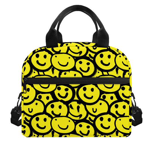 Graffiti Happy Emoji Pattern Print Insulated Lunch Bag