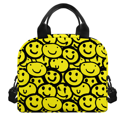 Graffiti Happy Emoji Pattern Print Insulated Lunch Bag