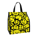 Graffiti Happy Emoji Pattern Print Insulated Lunch Tote