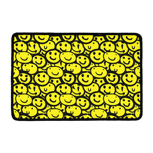 Graffiti Happy Emoji Pattern Print Kitchen Mat