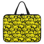 Graffiti Happy Emoji Pattern Print Laptop Sleeve With Handle