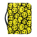 Graffiti Happy Emoji Pattern Print Leather Bible Cover