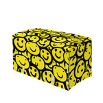 Graffiti Happy Emoji Pattern Print Leather Tissue Box Cover