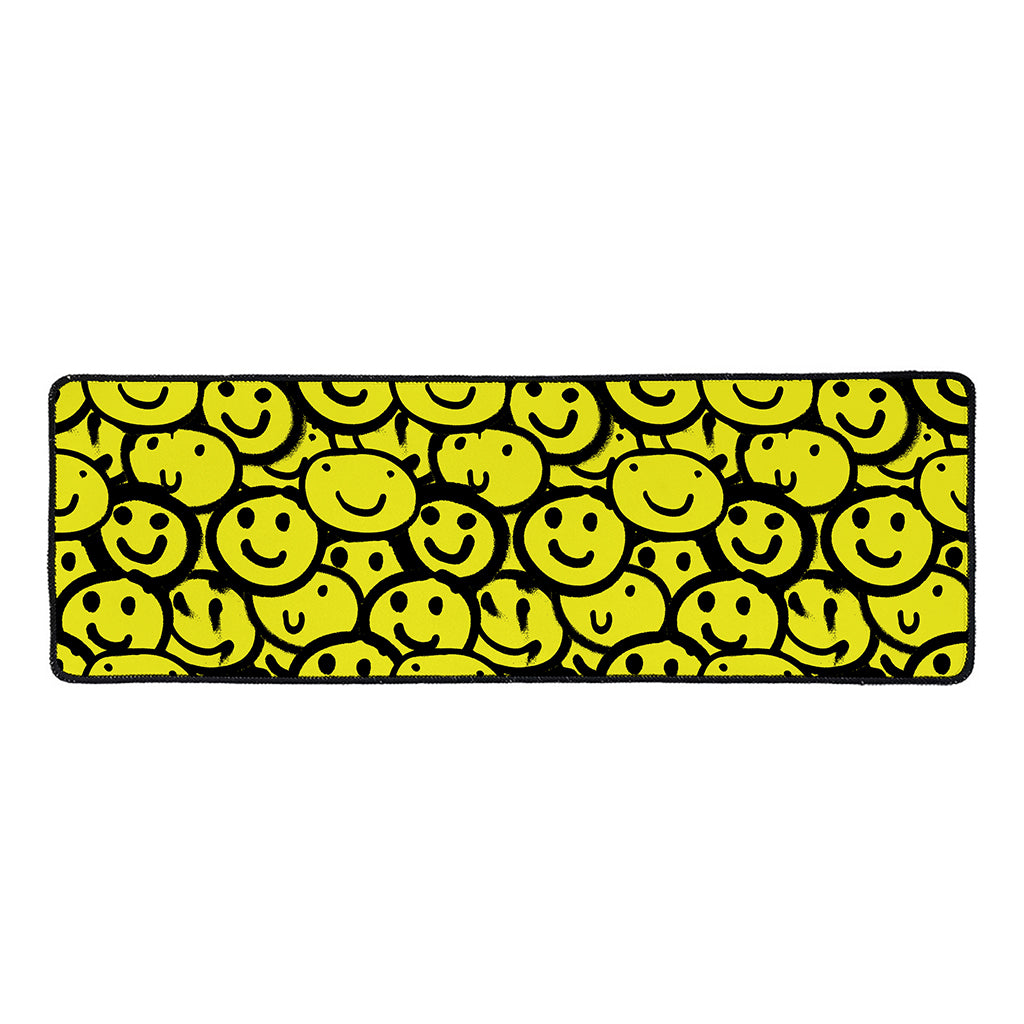 Graffiti Happy Emoji Pattern Print Long Kitchen Mat