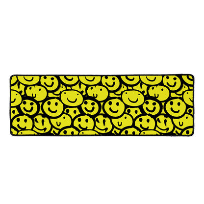Graffiti Happy Emoji Pattern Print Long Kitchen Mat