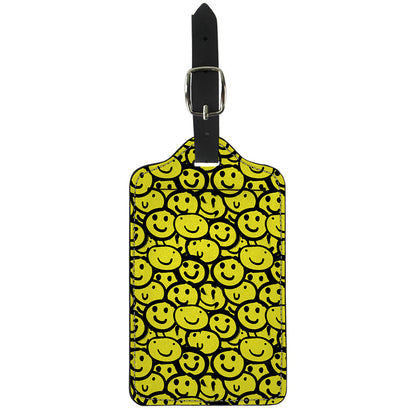 Graffiti Happy Emoji Pattern Print Luggage Tag