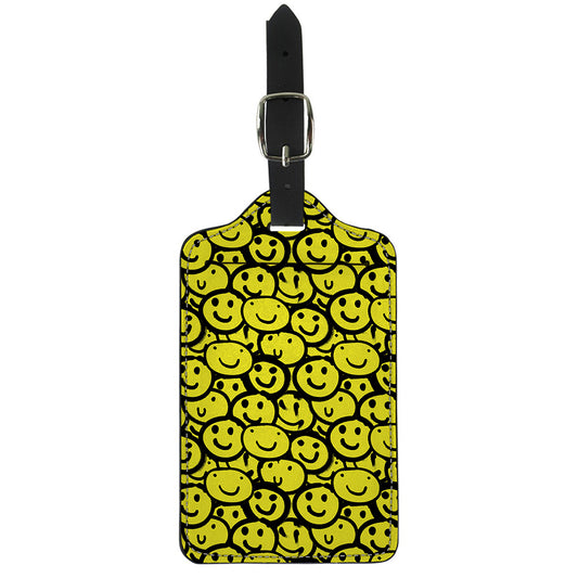 Graffiti Happy Emoji Pattern Print Luggage Tag