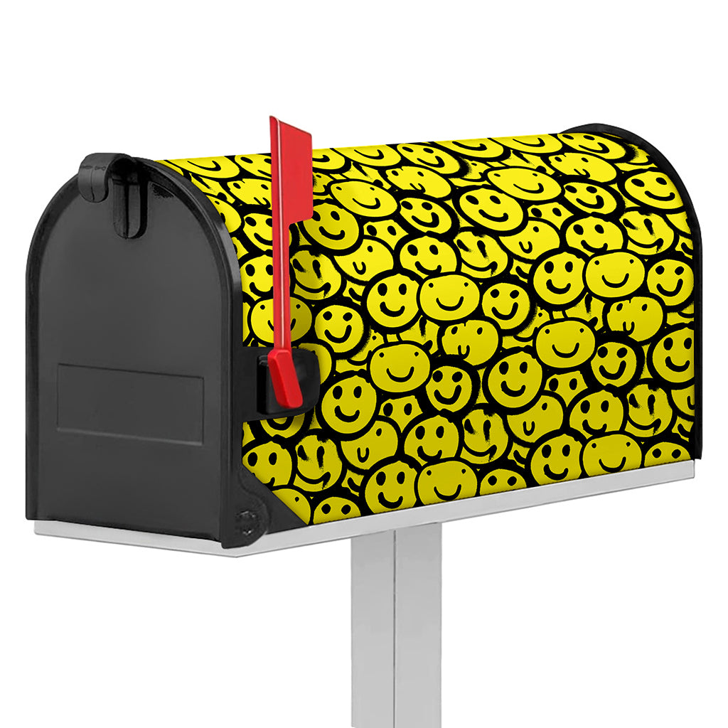 Graffiti Happy Emoji Pattern Print Mailbox Cover
