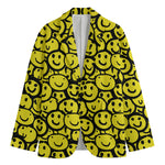 Graffiti Happy Emoji Pattern Print Men's Blazer