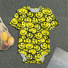 Graffiti Happy Emoji Pattern Print Men's Bodysuit