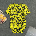 Graffiti Happy Emoji Pattern Print Men's Bodysuit