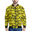 Graffiti Happy Emoji Pattern Print Men's Bomber Jacket