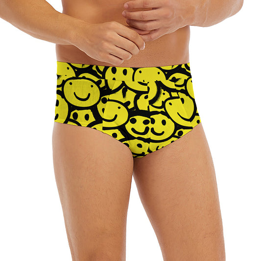Graffiti Happy Emoji Pattern Print Men's Briefs