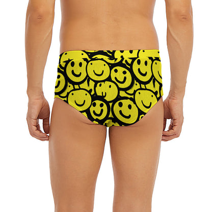 Graffiti Happy Emoji Pattern Print Men's Briefs