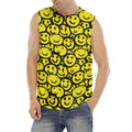 Graffiti Happy Emoji Pattern Print Men's Fitness Tank Top