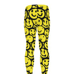 Graffiti Happy Emoji Pattern Print Men's leggings
