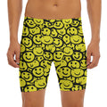 Graffiti Happy Emoji Pattern Print Men's Long Boxer Briefs