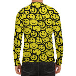 Graffiti Happy Emoji Pattern Print Men's Long Sleeve Rash Guard